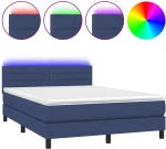 ΚΡΕΒΑΤΙ BOXSPRING ΜΕ ΣΤΡΩΜΑ & LED ΜΠΛΕ 140X190 ΕΚ. ΥΦΑΣΜΑΤΙΝΟ 3133235