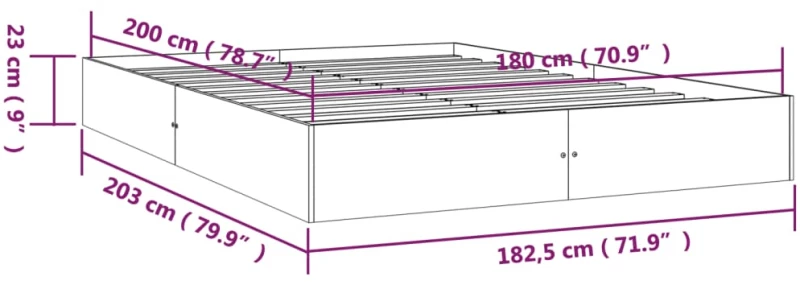 ΠΛΑΙΣΙΟ ΚΡΕΒΑΤΙΟΥ ΛΕΥΚΟ 180 X 200 ΕΚ ΞΥΛΟ ΠΕΥΚΟΥ 6FT SUPER KING 820028
