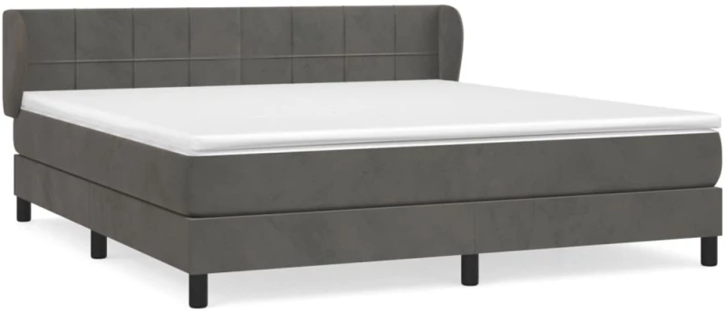 ΚΡΕΒΑΤΙ BOXSPRING ΜΕ ΣΤΡΩΜΑ ΣΚΟΥΡΟ ΓΚΡΙ 160X200 ΕΚ. ΒΕΛΟΥΔΙΝΟ 3127500