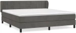 ΚΡΕΒΑΤΙ BOXSPRING ΜΕ ΣΤΡΩΜΑ ΣΚΟΥΡΟ ΓΚΡΙ 160X200 ΕΚ. ΒΕΛΟΥΔΙΝΟ 3127500