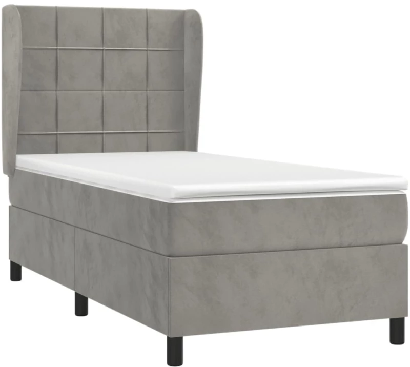 ΚΡΕΒΑΤΙ BOXSPRING ΜΕ ΣΤΡΩΜΑ ΑΝΟΙΧΤΟ ΓΚΡΙ 90X190 ΕΚ. ΒΕΛΟΥΔΙΝΟ 3129183