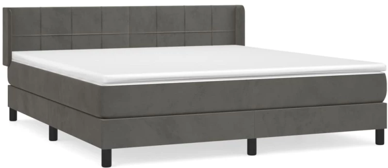 ΚΡΕΒΑΤΙ BOXSPRING ΜΕ ΣΤΡΩΜΑ ΣΚΟΥΡΟ ΓΚΡΙ 160X200 ΕΚ. ΒΕΛΟΥΔΙΝΟ 3130968