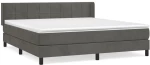 ΚΡΕΒΑΤΙ BOXSPRING ΜΕ ΣΤΡΩΜΑ ΣΚΟΥΡΟ ΓΚΡΙ 160X200 ΕΚ. ΒΕΛΟΥΔΙΝΟ 3130968