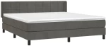 ΚΡΕΒΑΤΙ BOXSPRING ΜΕ ΣΤΡΩΜΑ ΣΚΟΥΡΟ ΓΚΡΙ 160X200 ΕΚ. ΒΕΛΟΥΔΙΝΟ 3130968