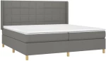 ΚΡΕΒΑΤΙ BOXSPRING ΜΕ ΣΤΡΩΜΑ ΣΚΟΥΡΟ ΓΚΡΙ 200X200 ΕΚ. ΥΦΑΣΜΑΤΙΝΟ 3132018