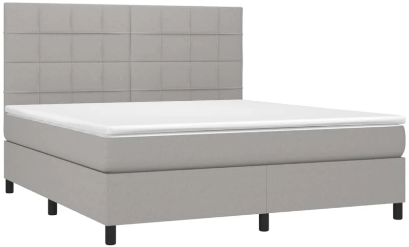 ΚΡΕΒΑΤΙ BOXSPRING ΜΕ ΣΤΡΩΜΑ & LED ΑΝ.ΓΚΡΙ 160X200ΕΚ. ΥΦΑΣΜΑΤΙΝΟ 3134885
