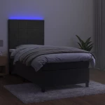 ΚΡΕΒΑΤΙ BOXSPRING ΜΕ ΣΤΡΩΜΑ & LED ΣΚ. ΓΚΡΙ 80X200 ΕΚ. ΒΕΛΟΥΔΙΝΟ 3136090