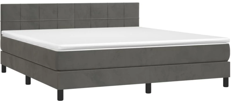 ΚΡΕΒΑΤΙ BOXSPRING ΜΕ ΣΤΡΩΜΑ ΣΚΟΥΡΟ ΓΚΡΙ 160X200 ΕΚ. ΒΕΛΟΥΔΙΝΟ 3141312