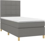 ΚΡΕΒΑΤΙ BOXSPRING ΜΕ ΣΤΡΩΜΑ ΣΚΟΥΡΟ ΓΚΡΙ 80X200 ΕΚ. ΥΦΑΣΜΑΤΙΝΟ 3142290