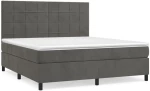 ΚΡΕΒΑΤΙ BOXSPRING ΜΕ ΣΤΡΩΜΑ ΣΚΟΥΡΟ ΓΚΡΙ 160X200 ΕΚ. ΒΕΛΟΥΔΙΝΟ 3143032