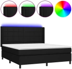 ΚΡΕΒΑΤΙ BOXSPRING ΜΕ ΣΤΡΩΜΑ & LED ΜΑΥΡΟ 160X200 ΕΚ. ΥΦΑΣΜΑΤΙΝΟ 3138327