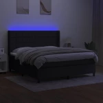 ΚΡΕΒΑΤΙ BOXSPRING ΜΕ ΣΤΡΩΜΑ & LED ΜΑΥΡΟ 160X200 ΕΚ. ΥΦΑΣΜΑΤΙΝΟ 3138327