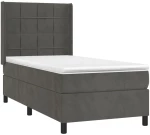 ΚΡΕΒΑΤΙ BOXSPRING ΜΕ ΣΤΡΩΜΑ & LED ΣΚ. ΓΚΡΙ 100X200ΕΚ. ΒΕΛΟΥΔΙΝΟ 3139548