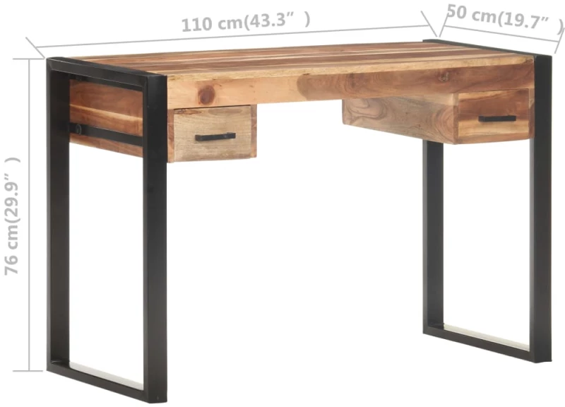 ΓΡΑΦΕΙΟ 110 X 50 X 76 ΕΚ. ΜΑΣΙΦ ΞΥΛΟ ΚΑΙ ΦΙΝΙΡΙΣΜΑ SHEESHAM 321550