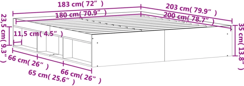 ΠΛΑΙΣΙΟ ΚΡΕΒΑΤΙΟΥ ΓΚΡΙ SONOMA 180 X 200 ΕΚ. SUPER KING 3203885