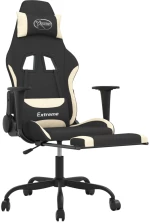 ΚΑΡΕΚΛΑ GAMING ΠΕΡΙΣΤΡΕΦΟΜΕΝΗ ΜΕ ΥΠΟΠΟΔΙΟ ΜΑΥΡΗ/ΚΡΕΜ ΥΦΑΣΜΑΤΙΝΗ 345480