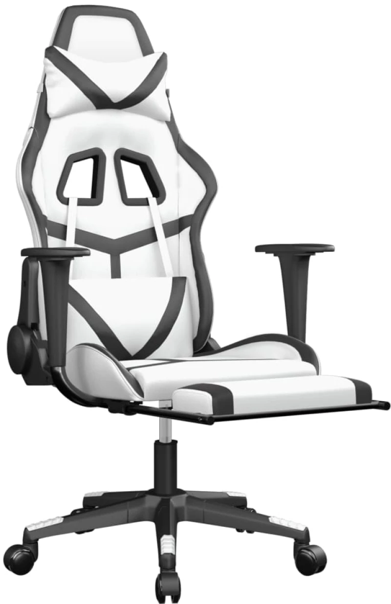 ΚΑΡΕΚΛΑ GAMING ΜΑΣΑΖ ΥΠΟΠΟΔΙΟ ΛΕΥΚΟ & ΜΑΥΡΟ ΑΠΟ ΣΥΝΘΕΤΙΚΟ ΔΕΡΜΑ 345443