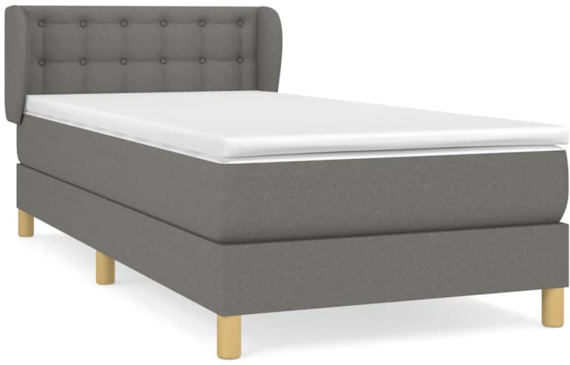 ΚΡΕΒΑΤΙ BOXSPRING ΜΕ ΣΤΡΩΜΑ ΣΚΟΥΡΟ ΓΚΡΙ 80X200 ΕΚ. ΥΦΑΣΜΑΤΙΝΟ 3127078