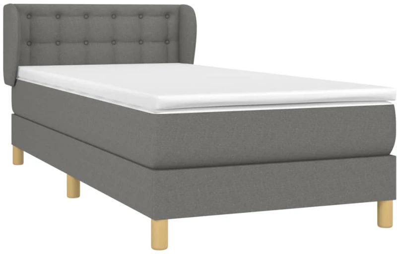 ΚΡΕΒΑΤΙ BOXSPRING ΜΕ ΣΤΡΩΜΑ ΣΚΟΥΡΟ ΓΚΡΙ 80X200 ΕΚ. ΥΦΑΣΜΑΤΙΝΟ 3127078