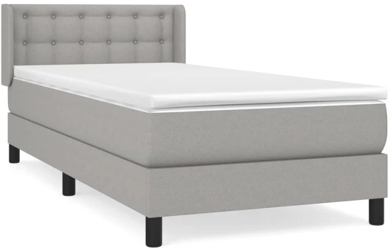 ΚΡΕΒΑΤΙ BOXSPRING ΜΕ ΣΤΡΩΜΑ ΑΝΟΙΧΤΟ ΓΚΡΙ 90X200 ΕΚ. ΥΦΑΣΜΑΤΙΝΟ 3130001