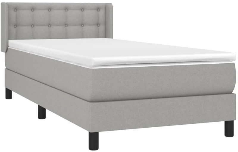 ΚΡΕΒΑΤΙ BOXSPRING ΜΕ ΣΤΡΩΜΑ ΑΝΟΙΧΤΟ ΓΚΡΙ 90X200 ΕΚ. ΥΦΑΣΜΑΤΙΝΟ 3130001