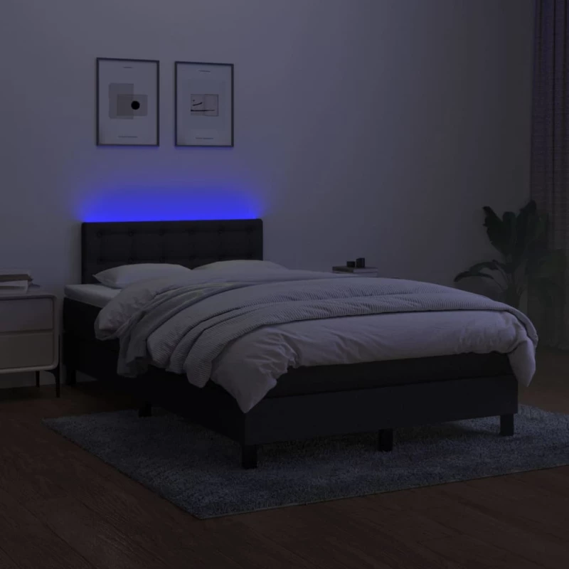 ΚΡΕΒΑΤΙ BOXSPRING ΜΕ ΣΤΡΩΜΑ & LED ΜΑΥΡΟ 120X200 ΕΚ. ΥΦΑΣΜΑΤΙΝΟ 3133463