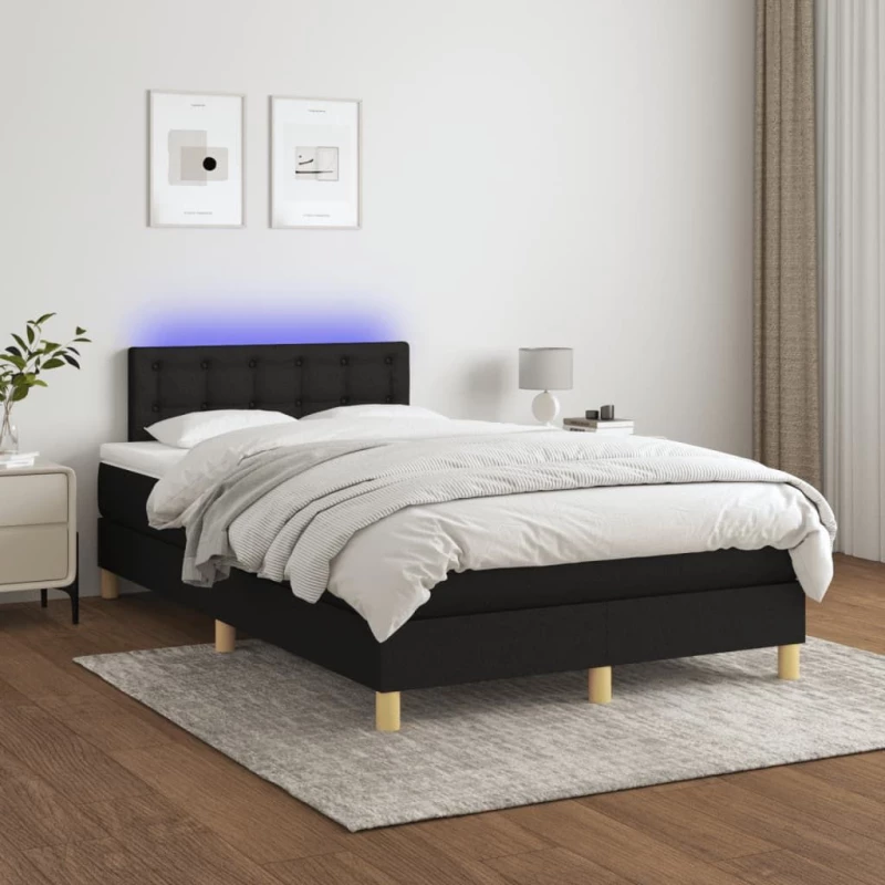 ΚΡΕΒΑΤΙ BOXSPRING ΜΕ ΣΤΡΩΜΑ & LED ΜΑΥΡΟ 120X200 ΕΚ. ΥΦΑΣΜΑΤΙΝΟ 3134023