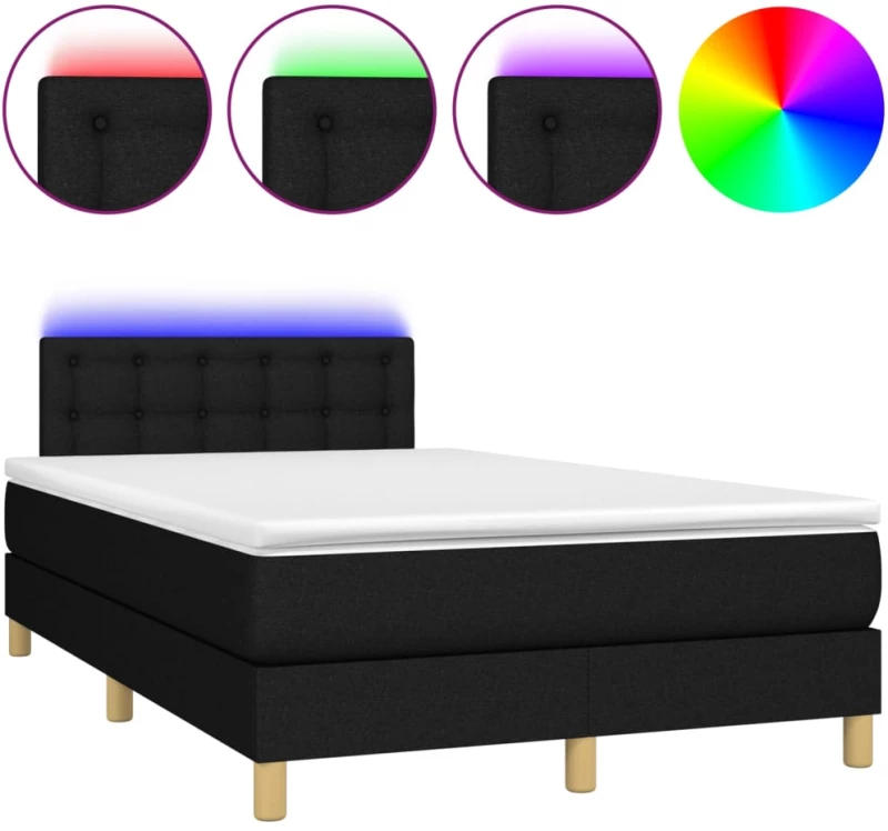 ΚΡΕΒΑΤΙ BOXSPRING ΜΕ ΣΤΡΩΜΑ & LED ΜΑΥΡΟ 120X200 ΕΚ. ΥΦΑΣΜΑΤΙΝΟ 3134023