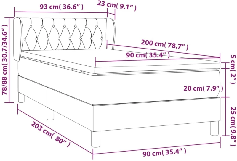 ΚΡΕΒΑΤΙ BOXSPRING ΜΕ ΣΤΡΩΜΑ TAUPE 90X200 ΕΚ. ΥΦΑΣΜΑΤΙΝΟ 3126457