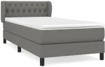 ΚΡΕΒΑΤΙ BOXSPRING ΜΕ ΣΤΡΩΜΑ ΣΚΟΥΡΟ ΓΚΡΙ 90X190 ΕΚ. ΥΦΑΣΜΑΤΙΝΟ 3126446
