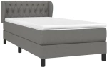 ΚΡΕΒΑΤΙ BOXSPRING ΜΕ ΣΤΡΩΜΑ ΣΚΟΥΡΟ ΓΚΡΙ 90X190 ΕΚ. ΥΦΑΣΜΑΤΙΝΟ 3126446