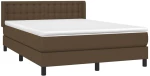 ΚΡΕΒΑΤΙ BOXSPRING ΜΕ ΣΤΡΩΜΑ ΣΚΟΥΡΟ ΚΑΦΕ 140X190 ΕΚ. ΥΦΑΣΜΑΤΙΝΟ 3130028