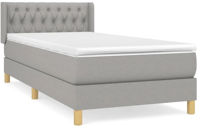 ΚΡΕΒΑΤΙ BOXSPRING ΜΕ ΣΤΡΩΜΑ ΑΝΟΙΧΤΟ ΓΚΡΙ 90X200 ΕΚ. ΥΦΑΣΜΑΤΙΝΟ 3130481