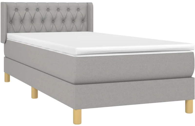 ΚΡΕΒΑΤΙ BOXSPRING ΜΕ ΣΤΡΩΜΑ ΑΝΟΙΧΤΟ ΓΚΡΙ 90X200 ΕΚ. ΥΦΑΣΜΑΤΙΝΟ 3130481