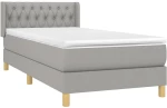 ΚΡΕΒΑΤΙ BOXSPRING ΜΕ ΣΤΡΩΜΑ ΑΝΟΙΧΤΟ ΓΚΡΙ 90X200 ΕΚ. ΥΦΑΣΜΑΤΙΝΟ 3130481