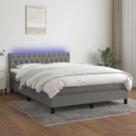 ΚΡΕΒΑΤΙ BOXSPRING ΜΕ ΣΤΡΩΜΑ & LED ΣΚ.ΓΚΡΙ 140X190 ΕΚ ΥΦΑΣΜΑΤΙΝΟ 3133390