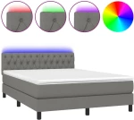 ΚΡΕΒΑΤΙ BOXSPRING ΜΕ ΣΤΡΩΜΑ & LED ΣΚ.ΓΚΡΙ 140X190 ΕΚ ΥΦΑΣΜΑΤΙΝΟ 3133390
