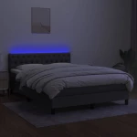 ΚΡΕΒΑΤΙ BOXSPRING ΜΕ ΣΤΡΩΜΑ & LED ΣΚ.ΓΚΡΙ 140X190 ΕΚ ΥΦΑΣΜΑΤΙΝΟ 3133390
