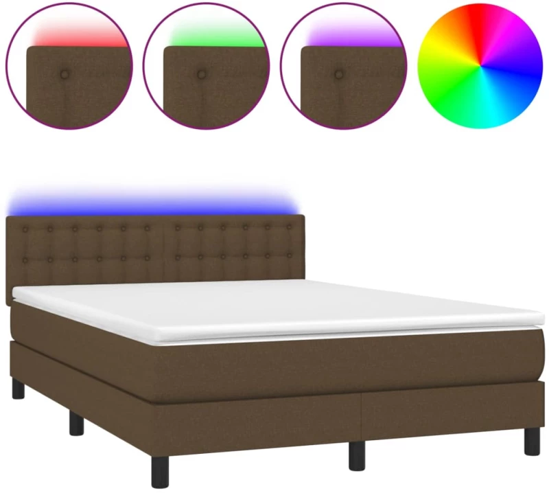ΚΡΕΒΑΤΙ BOXSPRING ΜΕ ΣΤΡΩΜΑ & LED ΣΚ.ΚΑΦΕ 140X200 ΕΚ ΥΦΑΣΜΑΤΙΝΟ 3133480