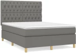 ΚΡΕΒΑΤΙ BOXSPRING ΜΕ ΣΤΡΩΜΑ ΣΚΟΥΡΟ ΓΚΡΙ 140X190 ΕΚ. ΥΦΑΣΜΑΤΙΝΟ 3142570