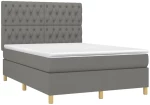 ΚΡΕΒΑΤΙ BOXSPRING ΜΕ ΣΤΡΩΜΑ ΣΚΟΥΡΟ ΓΚΡΙ 140X190 ΕΚ. ΥΦΑΣΜΑΤΙΝΟ 3142570