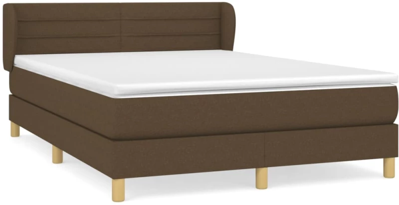 ΚΡΕΒΑΤΙ BOXSPRING ΜΕ ΣΤΡΩΜΑ ΣΚΟΥΡΟ ΚΑΦΕ 140X200 ΕΚ ΥΦΑΣΜΑΤΙΝΟ 3126888