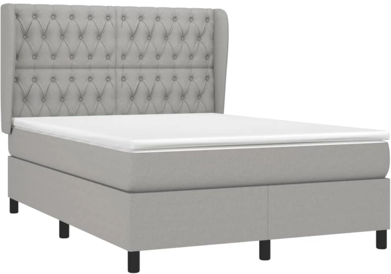 ΚΡΕΒΑΤΙ BOXSPRING ΜΕ ΣΤΡΩΜΑ ΑΝΟΙΧΤΟ ΓΚΡΙ 140X190 ΕΚ. ΥΦΑΣΜΑΤΙΝΟ 3128197