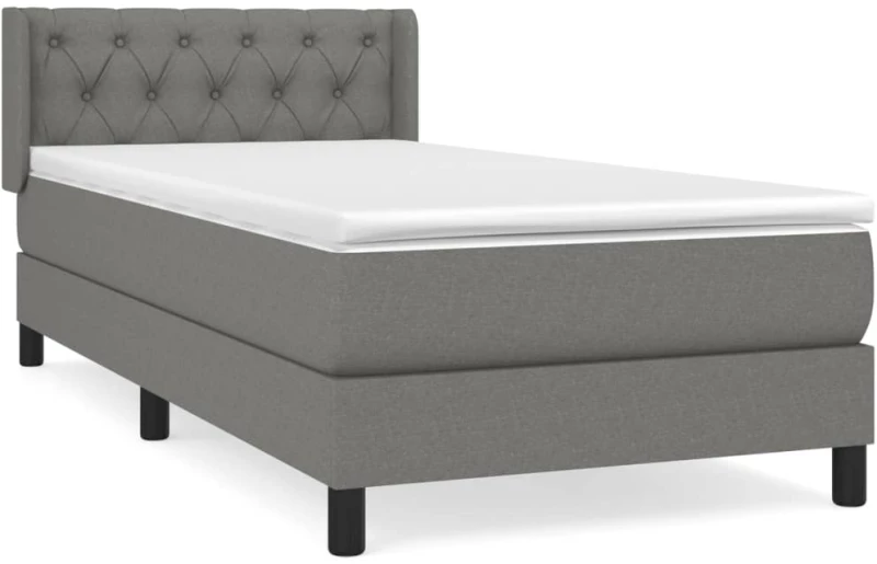 ΚΡΕΒΑΤΙ BOXSPRING ΜΕ ΣΤΡΩΜΑ ΣΚΟΥΡΟ ΓΚΡΙ 80X200 ΕΚ. ΥΦΑΣΜΑΤΙΝΟ 3129906