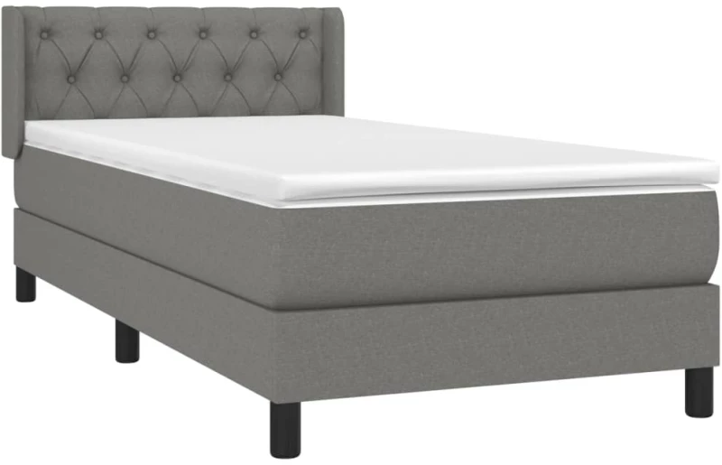 ΚΡΕΒΑΤΙ BOXSPRING ΜΕ ΣΤΡΩΜΑ ΣΚΟΥΡΟ ΓΚΡΙ 80X200 ΕΚ. ΥΦΑΣΜΑΤΙΝΟ 3129906