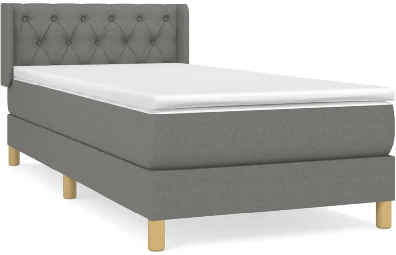 ΚΡΕΒΑΤΙ BOXSPRING ΜΕ ΣΤΡΩΜΑ ΣΚΟΥΡΟ ΓΚΡΙ 80X200 ΕΚ. ΥΦΑΣΜΑΤΙΝΟ 3130466
