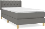 ΚΡΕΒΑΤΙ BOXSPRING ΜΕ ΣΤΡΩΜΑ ΣΚΟΥΡΟ ΓΚΡΙ 80X200 ΕΚ. ΥΦΑΣΜΑΤΙΝΟ 3130466