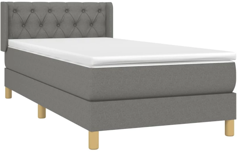 ΚΡΕΒΑΤΙ BOXSPRING ΜΕ ΣΤΡΩΜΑ ΣΚΟΥΡΟ ΓΚΡΙ 80X200 ΕΚ. ΥΦΑΣΜΑΤΙΝΟ 3130466