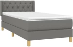 ΚΡΕΒΑΤΙ BOXSPRING ΜΕ ΣΤΡΩΜΑ ΣΚΟΥΡΟ ΓΚΡΙ 80X200 ΕΚ. ΥΦΑΣΜΑΤΙΝΟ 3130466