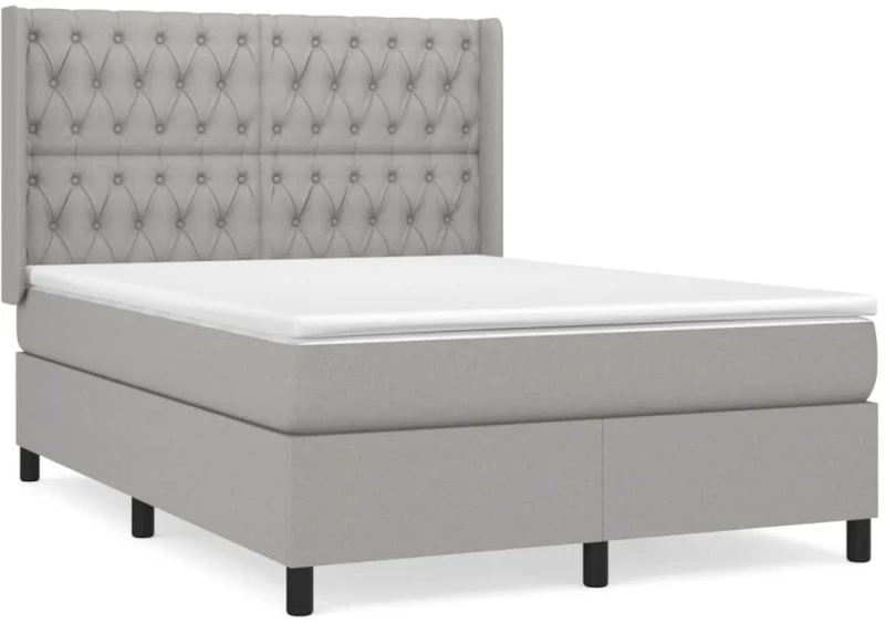 ΚΡΕΒΑΤΙ BOXSPRING ΜΕ ΣΤΡΩΜΑ ΑΝΟΙΧΤΟ ΓΚΡΙ 140X190 ΕΚ. ΥΦΑΣΜΑΤΙΝΟ 3131665